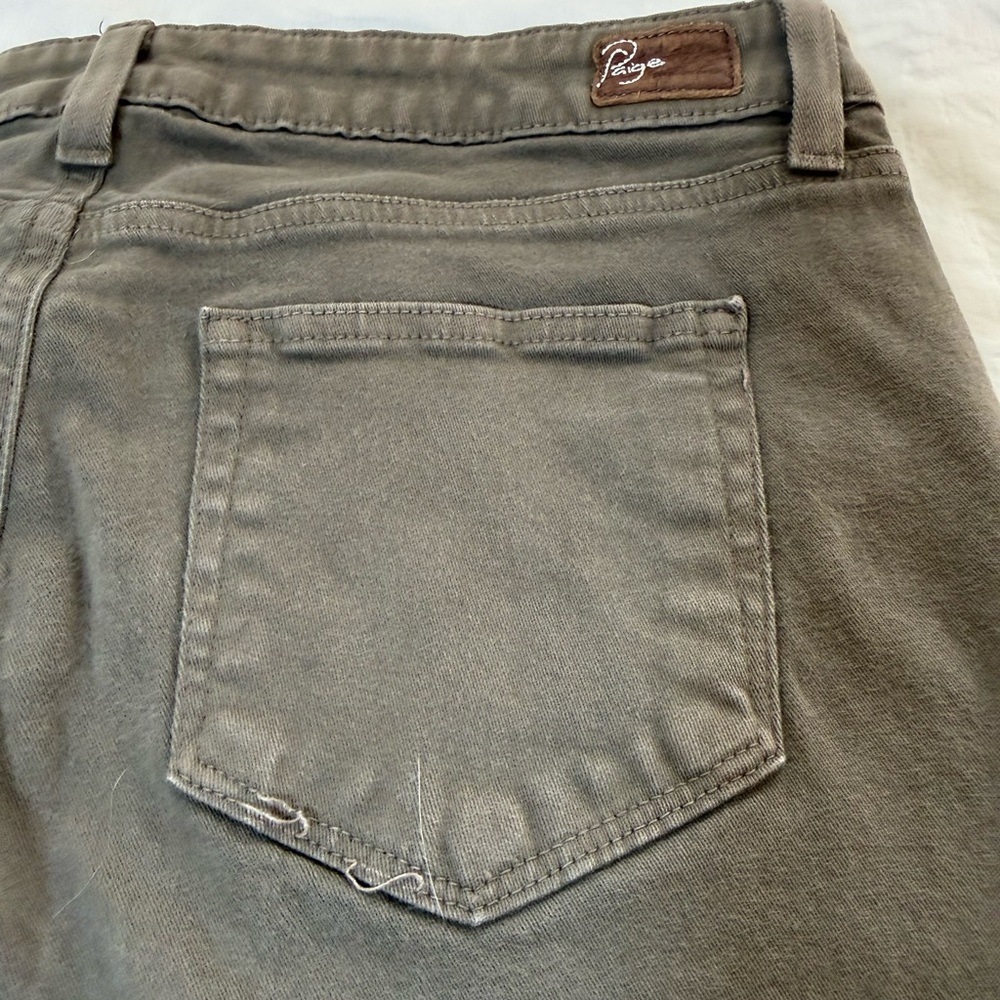 PAIGE Straight-Leg Jeans in Olive Brown - Picture 6 of 7